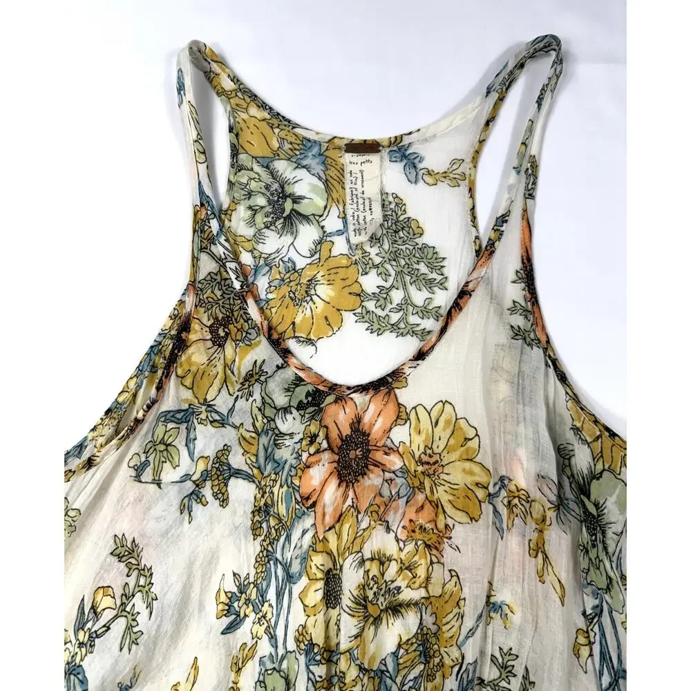 Free People Paradise Song Dress Sz XS floral print embellished sequin hemline
